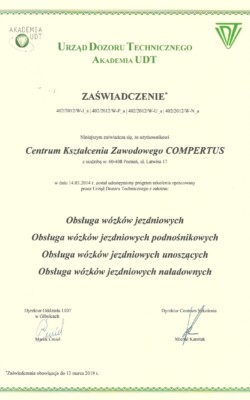 kurs na wózki widłowe poznań